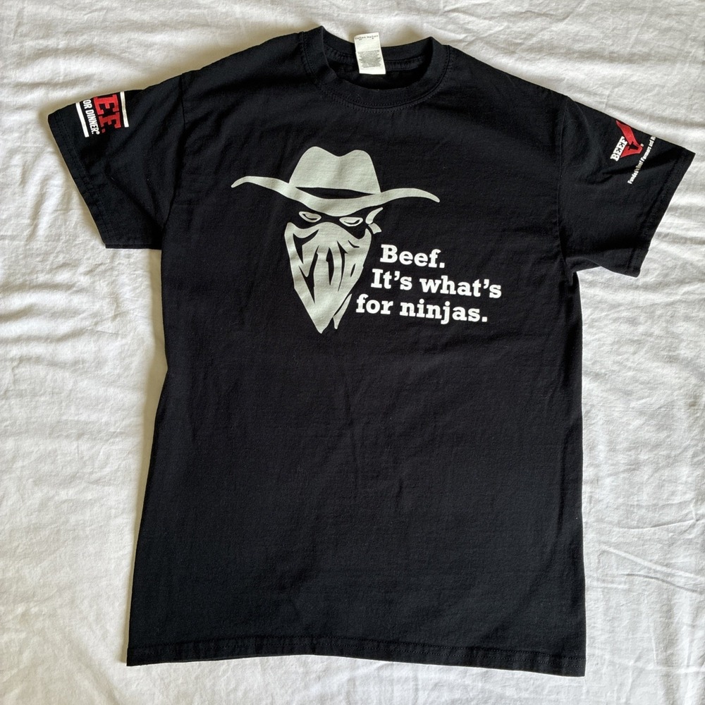 Lance Pekus The Cowboy Ninja T-Shirt Small Black Idaho Beef Farmer Parody